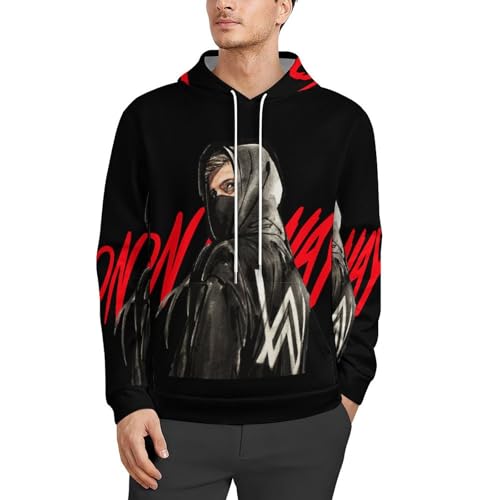 MZPQDKSLK Damen Herren Unisex Alan Druck Dünner Hoodie Kapuzenpullover Women Men Walker Langarm Pullover Sweatshirt mit Taschen Musik DJ Kleidung Merch für Fans von MZPQDKSLK