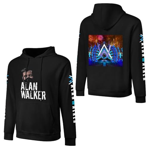 MZPQDKSLK Unisex Men Women Alan Druck Baumwolle Hoodie Kapuzenpullover Walker Langarm Pullover Sweatshirt mit Taschen Musik DJ Kleidung Merch für Fans von MZPQDKSLK