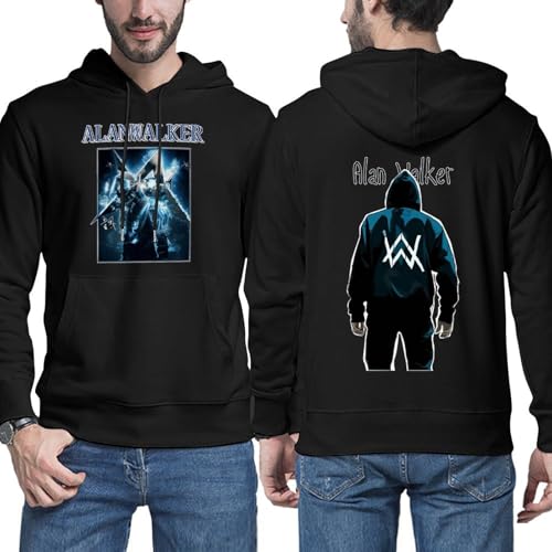 MZPQDKSLK Unisex Men Women Alan Druck Baumwolle Hoodie Kapuzenpullover Walker Langarm Pullover Sweatshirt mit Taschen Musik DJ Kleidung Merch für Fans von MZPQDKSLK