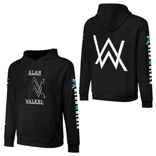 MZPQDKSLK Unisex Men Women Alan Druck Baumwolle Hoodie Kapuzenpullover Walker Langarm Pullover Sweatshirt mit Taschen Musik DJ Kleidung Merch für Fans von MZPQDKSLK
