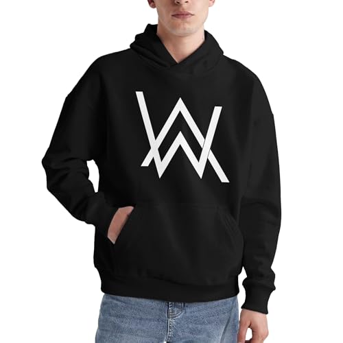 MZPQDKSLK Unisex Men Women Alan Druck Hoodie Kapuzenpullover Walker Langarm Pullover Sweatshirt mit Taschen Musik DJ Kleidung Merch für Fans von MZPQDKSLK