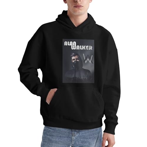 MZPQDKSLK Unisex Men Women Alan Druck Hoodie Kapuzenpullover Walker Langarm Pullover Sweatshirt mit Taschen Musik DJ Kleidung Merch für Fans von MZPQDKSLK