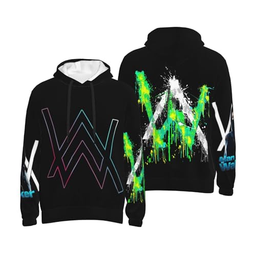MZPQDKSLK Unisex Men Women Alan Druck Hoodie Kapuzenpullover Walker Langarm Pullover Sweatshirt mit Taschen Musik DJ Kleidung Merch für Fans von MZPQDKSLK