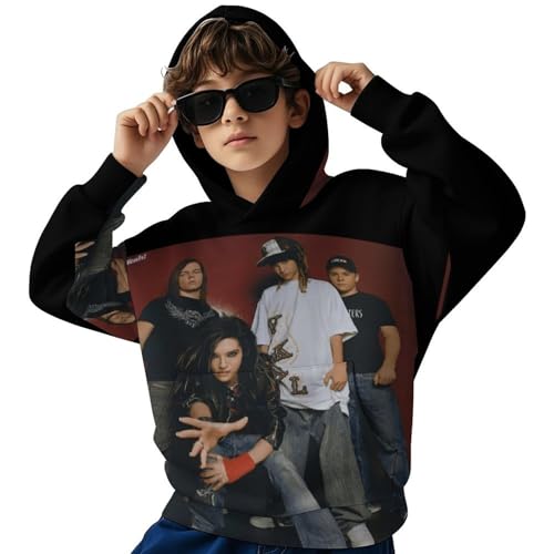 Unisex Kids Teens Boys Girls Tokio Druck Hoodie Kapuzenpullover Hotel Langarm Band Pullover Sweatshirt mit Taschen Musik Rock Kleidung Merch für Fans von MZPQDKSLK