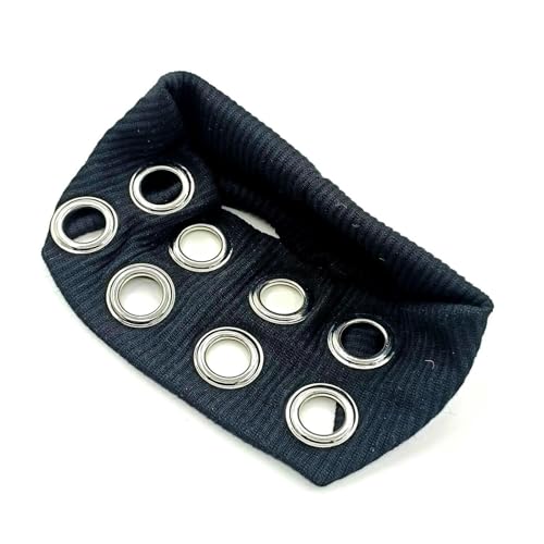 Breites Haarband im einzigartigen Punk-Stil, elastisches Haarband mit Metallic-Design für Street-Styles und formelle Veranstaltungen von MZRAN