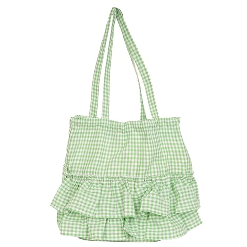 Damen Unterarmtasche mit Rüschen, kariert, Schultertasche, koreanischer Stil, Achselhöhle, große Kapazität, Handtaschen, einfaches Pendeln, einfache Achselhöhle, Rüschen, kariert, Handtasche Damen Unterarmtasche mit Rüschen, kariert, Schultertasche, koreanischer Stil, Achselhöhle, große Kapazität, Handtaschen, einfaches Pendeln, einfache Achselhöhle, Rüschen, kariert, Handtasche von MZRAN