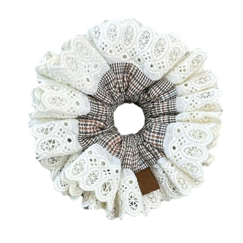 Elegante trendige karierte Haarringe Herbst Haarschmuck Spitze doppellagig für den täglichen Gebrauch oder besondere Anlässe von MZRAN