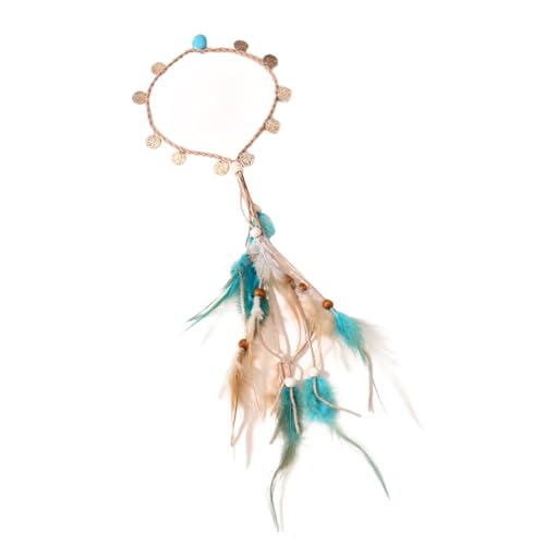 Gefedertes Stirnband im ethnischen Flechtstil für Damen, indischer Stil, Stirnband, Strandurlaub, Haarschmuck von MZRAN