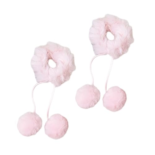 Haargummis für Damen und Mädchen, Plüsch-Pompons, süße Pferdeschwanz-Halter für den täglichen Gebrauch, Kostüm-Frisuren-Zubehör von MZRAN