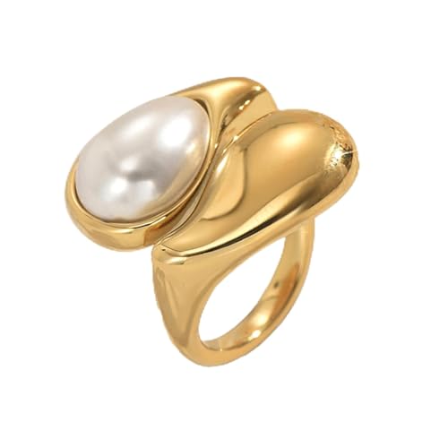 MZRAN Geometrische Perlen, offene Ringe, Handschmuck, modische Fingerstruktur, Kupferstruktur, geeignet für Mode-Enthusiasten, stilvolles Kupfer, Einheitsgröße, Wie beschrieben, Wie beschrieben von MZRAN