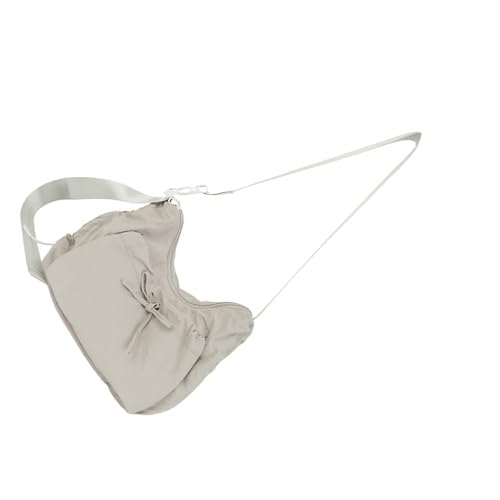MZRAN Modische Damen-Unterarmtasche, Nylon-Schultertaschen mit verstellbarem Riemen, Schleifen, Dekoration, große Kapazität für den täglichen Gebrauch, Schleifen, Handtasche, grau, One Size MZRAN Modische Damen-Unterarmtasche, Nylon-Schultertaschen mit verstellbarem Riemen, Schleifen, Dekoration, große Kapazität für den täglichen Gebrauch, Schleifen, Handtasche, grau, One Size von MZRAN