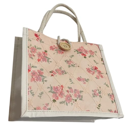 MZRAN Taschen für Frauen, trendige japanische inspirierte Stofftasche, süße florale Handtasche für den täglichen Gebrauch, Handtasche für Studenten und Profis, rose von MZRAN