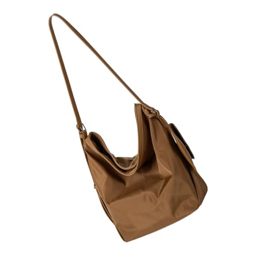 Moderne geräumige Damen-Umhängetasche, leichtes Nylon-Design mit abnehmbarem Charm, für Büro oder Reisen, trendige Arbeit für Frauen, Schlamm-Farbe., One Size von MZRAN