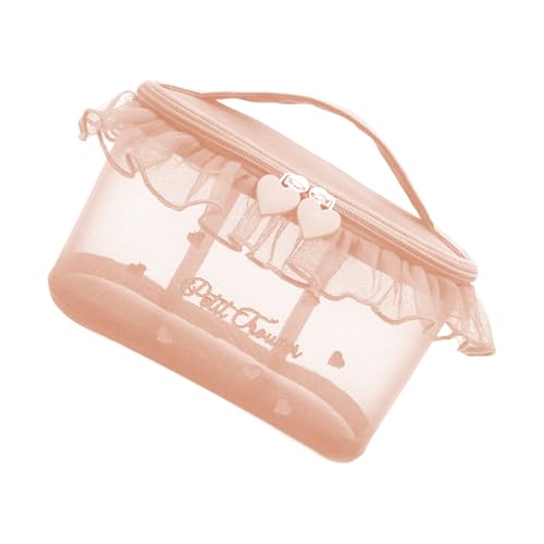Reisefreundlicher Make-up-Organizer, transparente Netzabschnitte und funktionale Aufbewahrungsfächer für kompakte Nylon-Make-up-Tasche, C, Mass Beauty von MZRAN