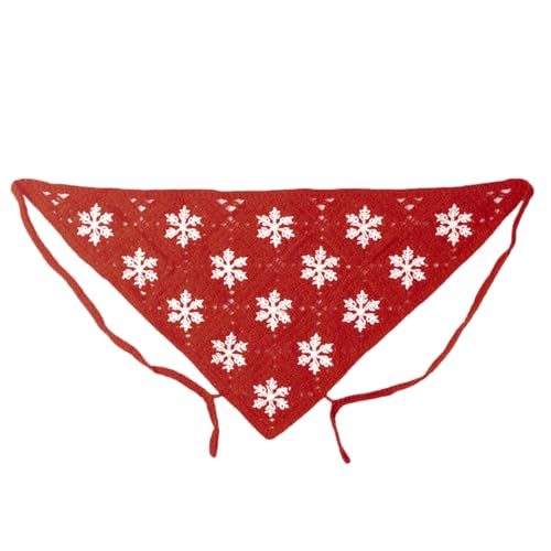 Weihnachtsmann-Stirnband, Kopftuch, gestrickt, Schneeflocke, Kopfbedeckung für den Außenbereich, Schneeflockenmuster, kreativer Weihnachtshaarschal von MZRAN