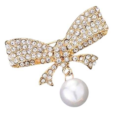 Zarte Schleifen-Anstecknadel mit Strasssteinen, stabile Legierung, Schmuck für Outfit-Styling, handgefertigte Bowknot-Anstecknadel, Einheitsgröße, Wie beschrieben von MZRAN