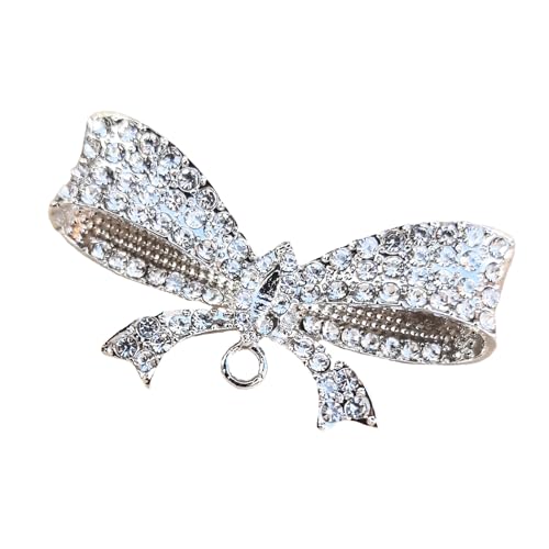 Zarte Schleifen-Anstecknadel mit Strasssteinen, stabile Legierung, Schmuck für Outfit-Styling, handgefertigte Bowknot-Anstecknadel, Einheitsgröße, Wie beschrieben von MZRAN
