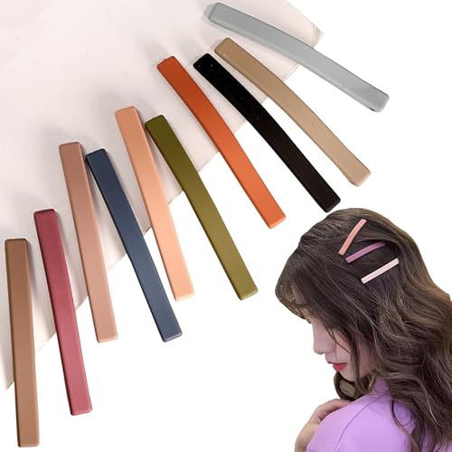 MZSX 10 Pcs Metall Haarspangen,Haar Snap Clips Haarschmuck für Damen Mädchen,Mode Haar Pins,Gold Haarklammern,10 Farben（6.7cm*0.7cm）haarnadel, brautschmuck von MZSX