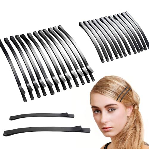MZSX 24 Pcs schwarze Haarspangen,Süße Mädchen Haar Accessoires, Damen und Mädchen Kopfbedeckungen Styling Tools Haar Accessoires,Haarnadeln Haar Griffe,Salon Tool von MZSX