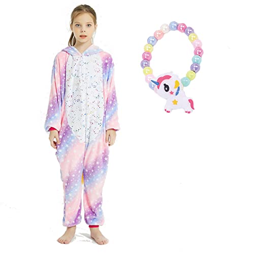 MZSYLK Kind Einhorn Onesies Unisex EIN Stück Schlafanzug Cosplay Kostüm Geschenk für Mädchen von MZSYLK