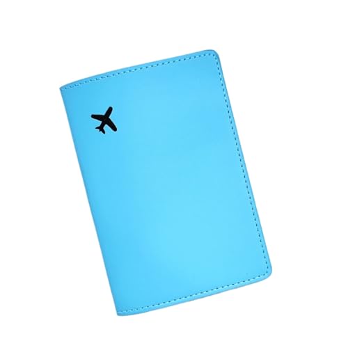 MZYFDC 1 STÜCKE Flugzeug PU Leder Reisepass Fall/Abdeckung/Halter Reise Zubehör Brieftasche for Frauen Oder Männer(Blue) von MZYFDC