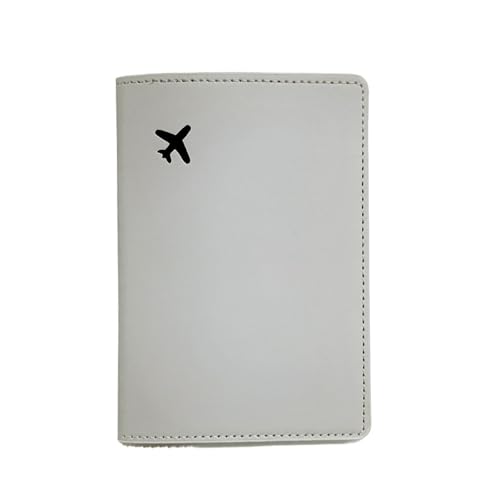 MZYFDC 1 STÜCKE Flugzeug PU Leder Reisepass Fall/Abdeckung/Halter Reise Zubehör Brieftasche for Frauen Oder Männer(Grey) von MZYFDC
