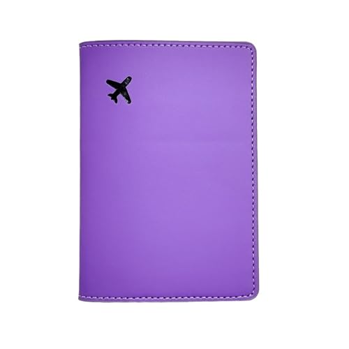 MZYFDC 1 STÜCKE Flugzeug PU Leder Reisepass Fall/Abdeckung/Halter Reise Zubehör Brieftasche for Frauen Oder Männer(Purple) von MZYFDC