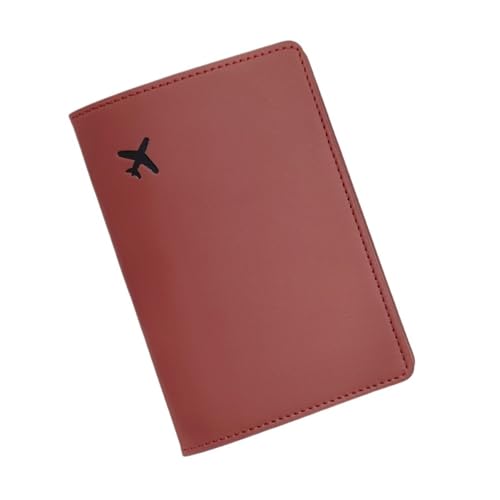 MZYFDC 1 STÜCKE Flugzeug PU Leder Reisepass Fall/Abdeckung/Halter Reise Zubehör Brieftasche for Frauen Oder Männer(Red) von MZYFDC