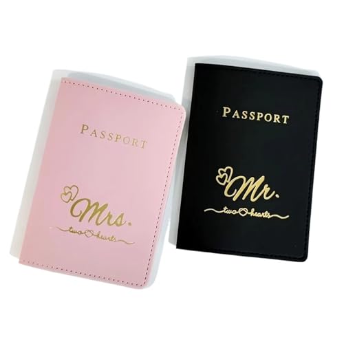 MZYFDC 2 STÜCKE EIN Set Herr/Frau PU Leder Passport Cover Fall Karte Halter Reise Zubehör Liebhaber Brieftasche von MZYFDC