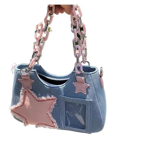 MZYFDC Damen Unterarm Shopper Große Kapazität Schultertasche Damen Handtasche Kleine Umhängetasche(Light Blue) von MZYFDC