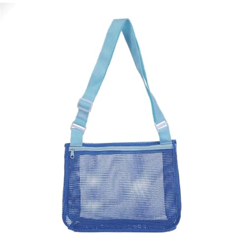 MZYFDC Faltbare Strand Mesh Tasche Kinder Sand Weg Protable Spielzeug Kleidung Taschen Lagerung Organisatoren Frauen Kosmetik Make-Up(Blue2) von MZYFDC