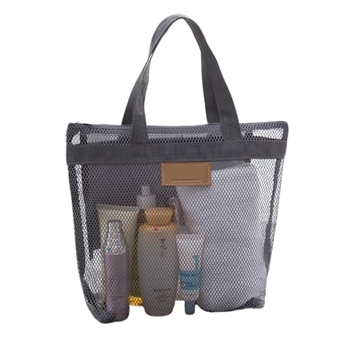 MZYFDC Große Reisetasche Organisation Lagerung Wiederverwendbare Kleidung Tragbare Outdoor Strand Mesh Tasche Badezimmer Wasch Paket(Grey) von MZYFDC