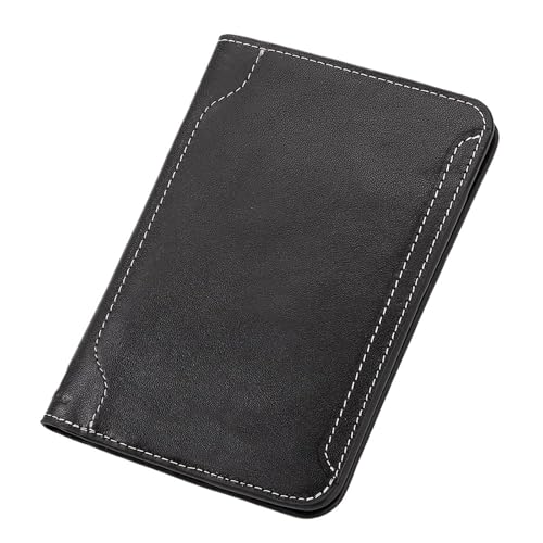 MZYFDC Leder Herren Reisepass Brieftaschen mit Kartenhalter Slot Tragbare Reiseutensilien Dokument Organizer Geld Taschen(Black) von MZYFDC