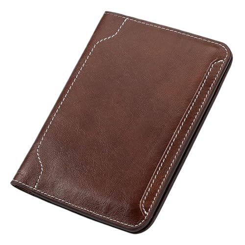 MZYFDC Leder Herren Reisepass Brieftaschen mit Kartenhalter Slot Tragbare Reiseutensilien Dokument Organizer Geld Taschen(Coffee) von MZYFDC