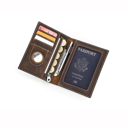 MZYFDC Leder Reisebrieftasche mit Passhalter Kartenhalter Geldbörse Herrenbrieftasche(Coffee) von MZYFDC