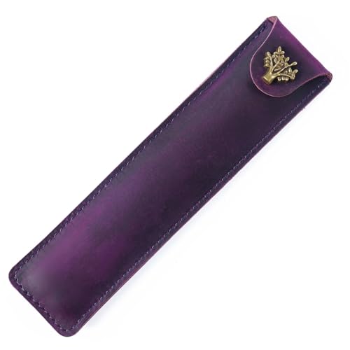 MZYFDC Leder-Stiftetasche, Einzel-Bleistifttasche mit Druckknopf for Tintenroller, Füllfederhalter, Kugelschreiber(Color3) von MZYFDC