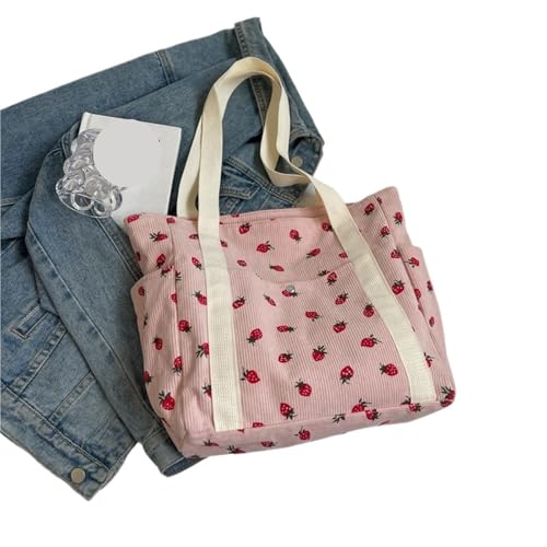 MZYFDC Mädchen Handtasche Bedruckte Schultertasche Freizeit Shopping Pendler Damen Unterarmtasche(Pink) von MZYFDC