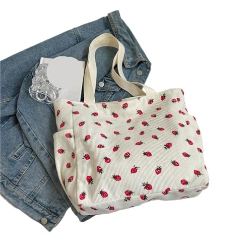 MZYFDC Mädchen Handtasche Bedruckte Schultertasche Freizeit Shopping Pendler Damen Unterarmtasche(White) von MZYFDC