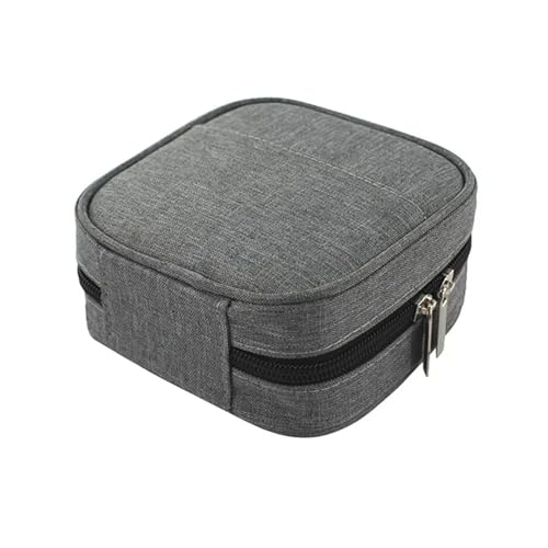 MZYFDC Mini Square Digital Aufbewahrungstasche Adapter Strom Datenkabel Kopfhörer Maus Tragbare wasserdichte Organizer Fall Home Reisetasche(Grey) von MZYFDC