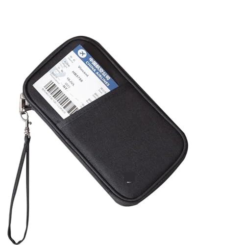 MZYFDC Reisepasshülle Tasche Familie RFID Blocking Wallet Reiseutensilien Dokument Organizer Kreditkarten Fall(Black) von MZYFDC