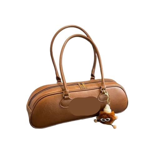 MZYFDC Reißverschluss Nähen Umhängetasche Damen Taschen Neue Retro Vielseitige Unterarmtasche(Brown) von MZYFDC