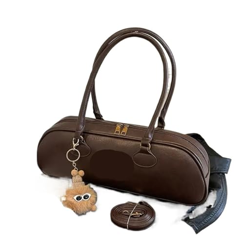 MZYFDC Reißverschluss Nähen Umhängetasche Damen Taschen Neue Retro Vielseitige Unterarmtasche(Coffee) von MZYFDC