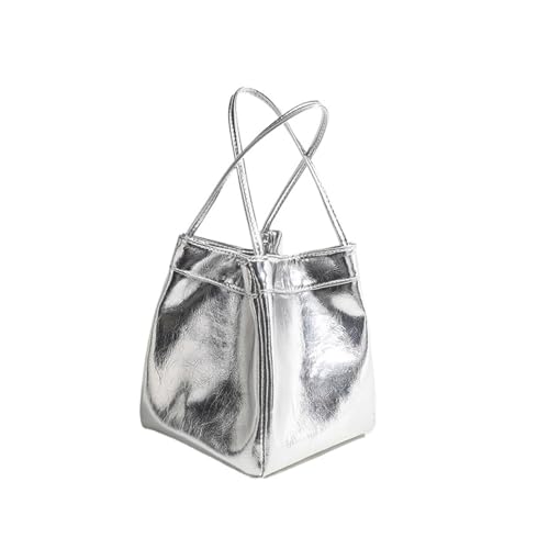 MZYFDC Silberne einzelne Schultertasche for Frauen, modische und einfache Unterarmtasche, kleine Handtasche von MZYFDC