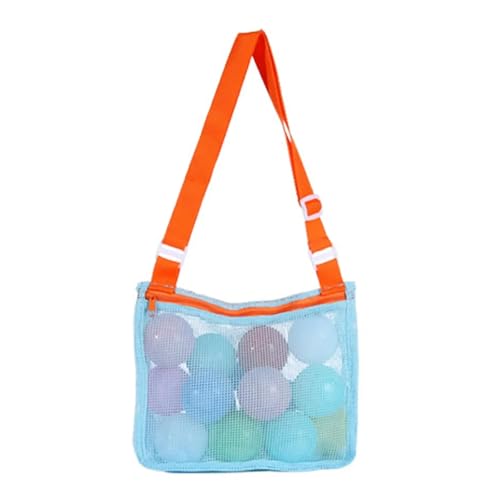 MZYFDC Strand Mesh Hohl Tasche Sand Spielzeug Totes Shell Sammeln Kleine Mädchen Jungen Urlaub Spielen Leichte Schulter(Blue) von MZYFDC