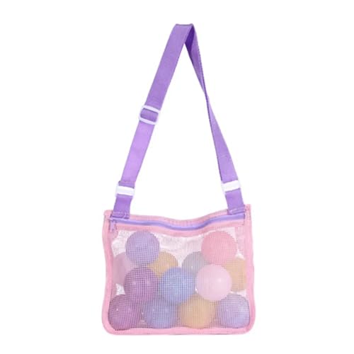 MZYFDC Strand Mesh Hohl Tasche Sand Spielzeug Totes Shell Sammeln Kleine Mädchen Jungen Urlaub Spielen Leichte Schulter(Pink) von MZYFDC