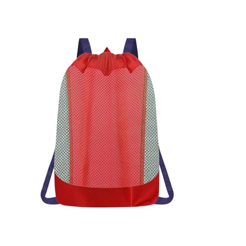 MZYFDC Strandspielzeugtasche, Kordelzug-Rucksack, multifunktionaler Organizer aus Netzgewebe for Sandkasten, Handtücher, Badeanzüge, Snacks(Red) von MZYFDC