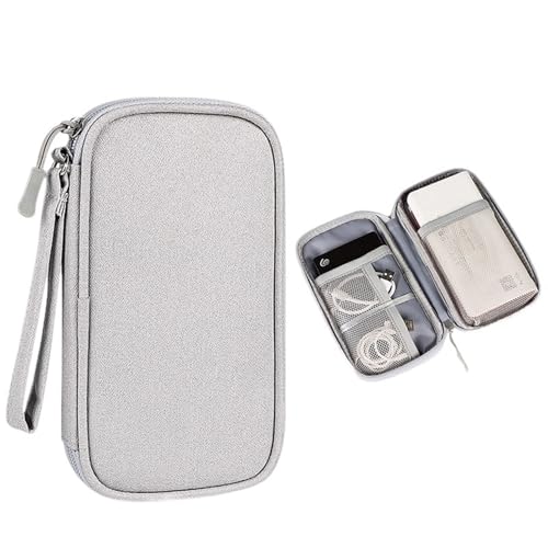MZYFDC Tragbare Digitale Aufbewahrungstasche, Reisetasche for Kabel, Ladegerät, Daten, USB-Organizer, wasserdicht, elektronisches Zubehör(Single Layer-Gray) von MZYFDC