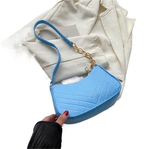 MZYFDC Umhängetaschen for Damen Filz Damentasche Unterarm Handtaschen Schöne Geldbörsen Tasche(Light blue) von MZYFDC