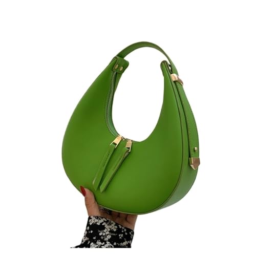 MZYFDC Unterarm Umhängetaschen Frauen Halbmondförmige Umhängetasche Geldbörse Weibliche Pu Leder Handtasche Kupplung(Green) von MZYFDC
