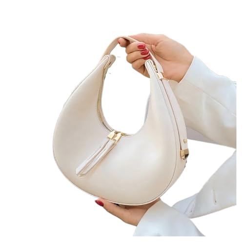 MZYFDC Unterarm Umhängetaschen Frauen Halbmondförmige Umhängetasche Geldbörse Weibliche Pu Leder Handtasche Kupplung(White) von MZYFDC